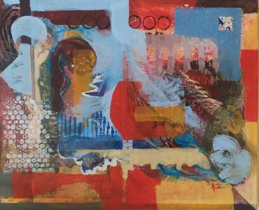 Original Abstract Expressionism Abstract Mixed Media by Agnes Zirinis
