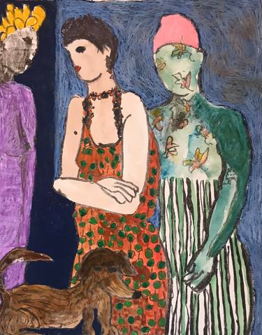 Original Impressionism Women Mixed Media by Jacqueline Van Der Plaat