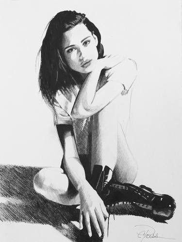 Original Fine Art People Drawings by Cindy Press