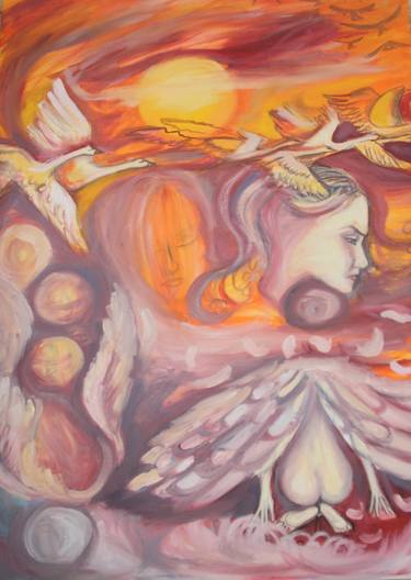 Original Surrealism Fantasy Painting by Mina Deneva