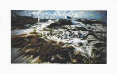 Original Abstract Expressionism Beach Mixed Media by Joanne Helfert-Sullam