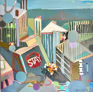 Original Abstract Architecture Collage by Ellen Dieter