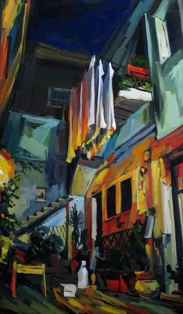 Original Figurative Interiors Painting by Raisa Nosova