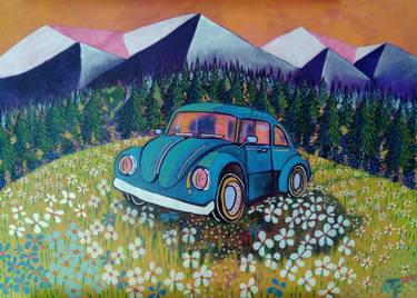 Original Pop Art Transportation Painting by Aljaž Tofolini