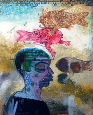Original Abstract Expressionism Abstract Painting by Ashis Kabasi