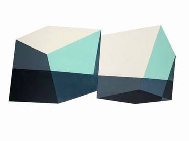 Original Abstract Geometric Paintings by Heny Steinberg