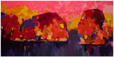 Original Art Deco Seascape Paintings by Khanh The Bui