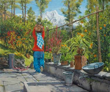 Original Figurative Rural life Painting by Paul Simmons