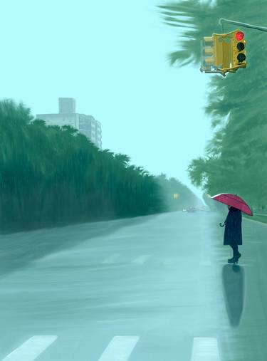 Original Color Field Painting Cities Drawing by Evan Sklar