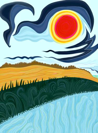 Original Abstract Expressionism Beach Digital by Evan Sklar