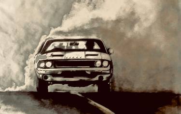 Original Documentary Automobile Drawing by Ronald Vlasic