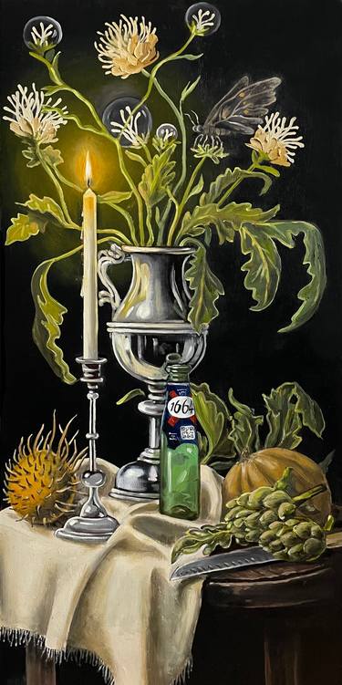 Original Baroque Still Life Painting by Robert Inestroza