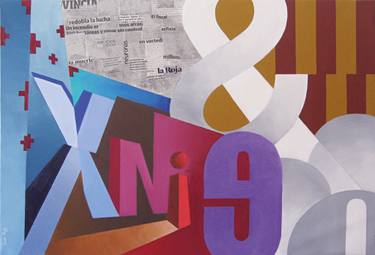 Original Cubism Typography Paintings by Javier Pavón