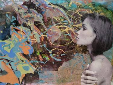 Original Surrealism Portrait Collage by Megan Ashman