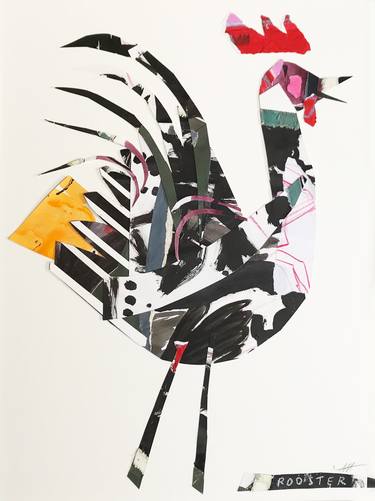 Original Abstract Expressionism Animal Collage by Anna Hymas