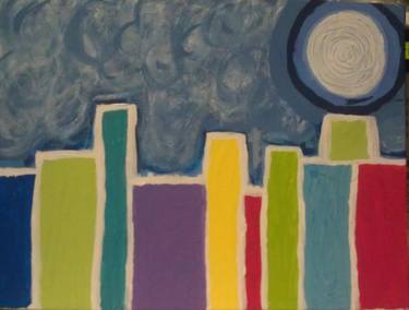 Original Abstract Cities Painting by Mary Loper