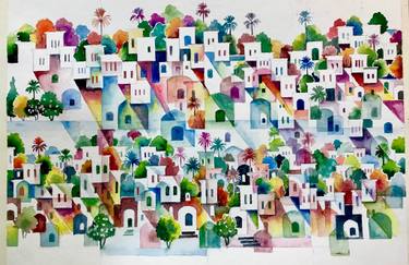 Original Geometric Paintings by Munir Alubaidi