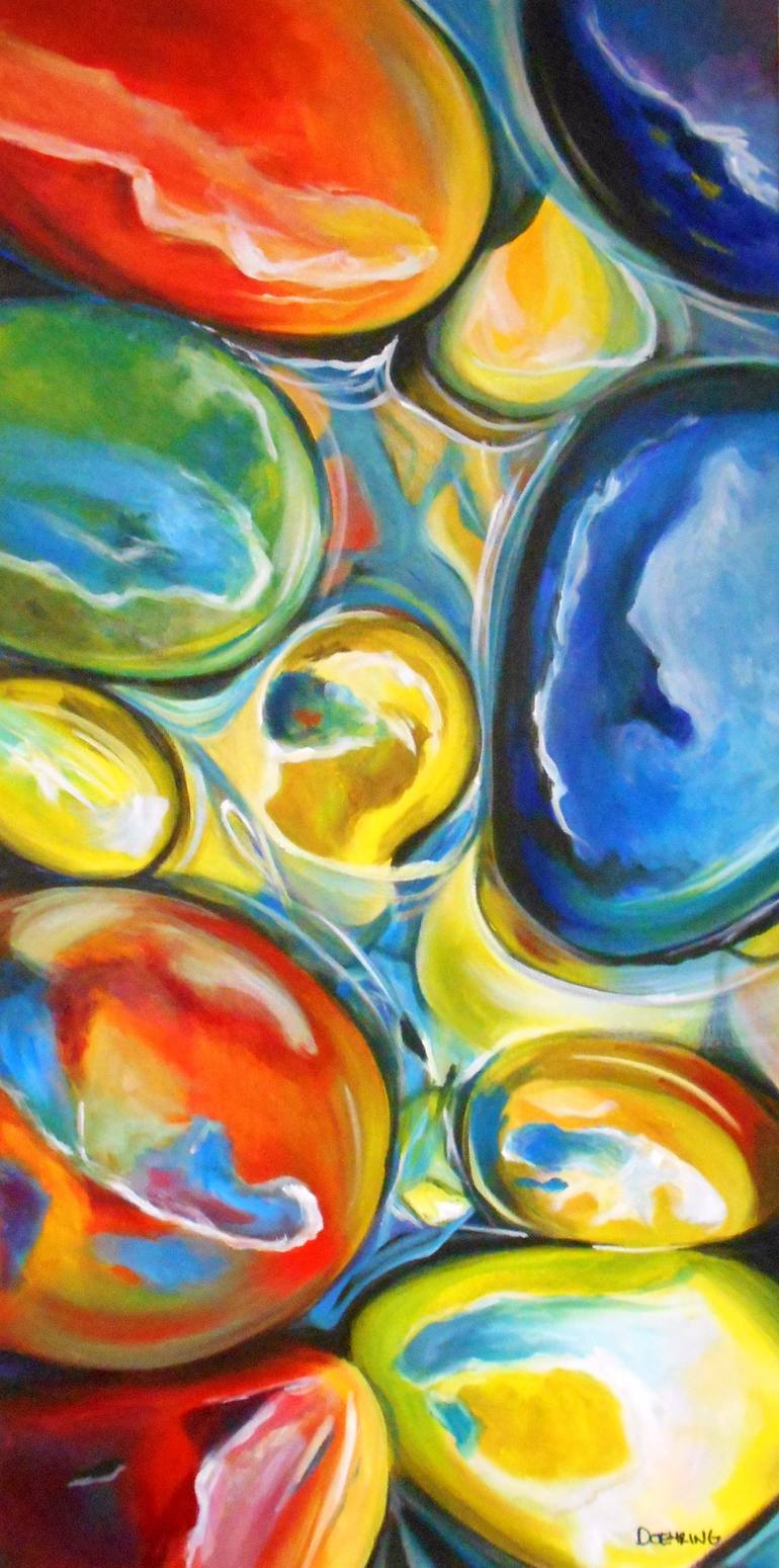 River Rocks Painting by Jennifer Doehring | Saatchi Art