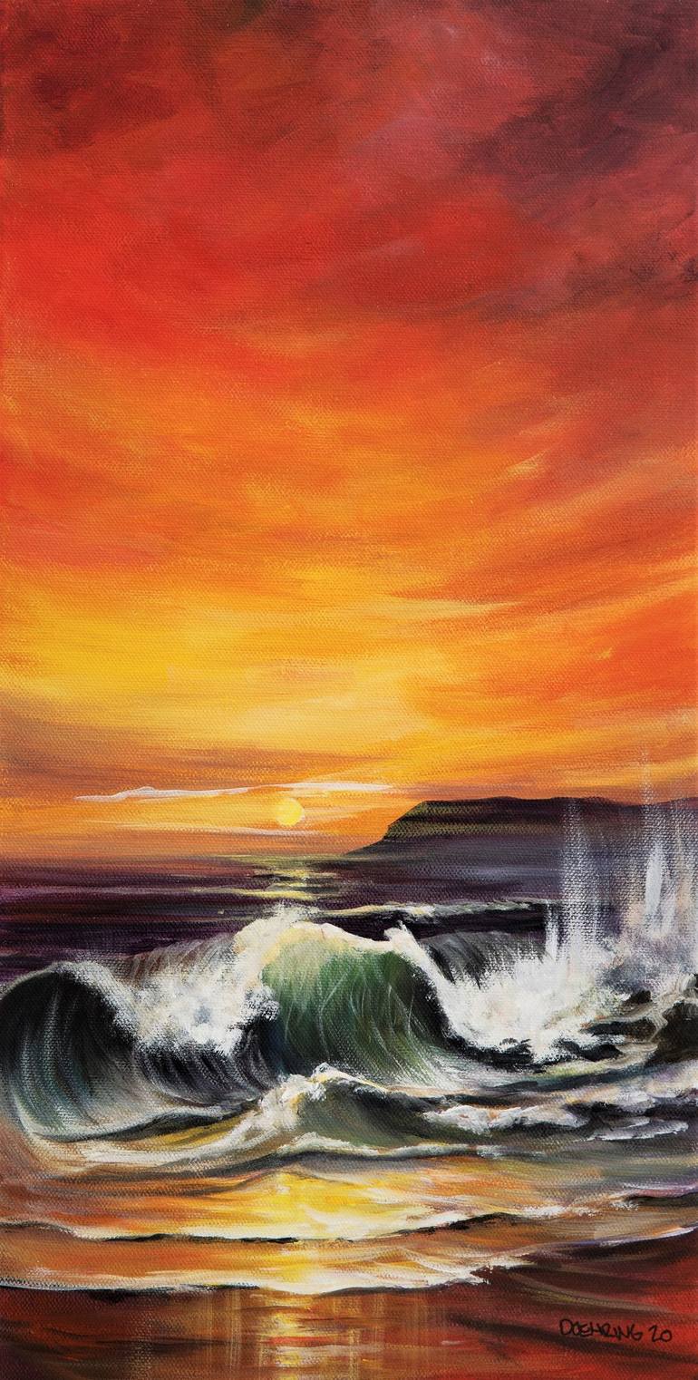Crashing Sunset Painting by Jennifer Doehring | Saatchi Art