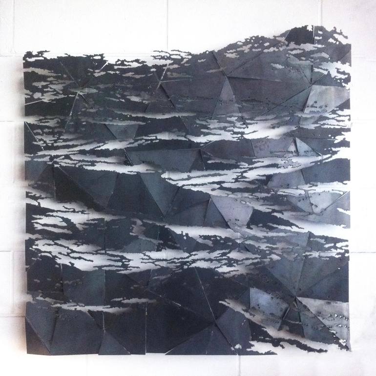 Original Abstract Expressionism Seascape Sculpture by Bob Takes