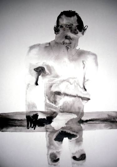 Original Expressionism Nude Drawing by Mark Rathmell