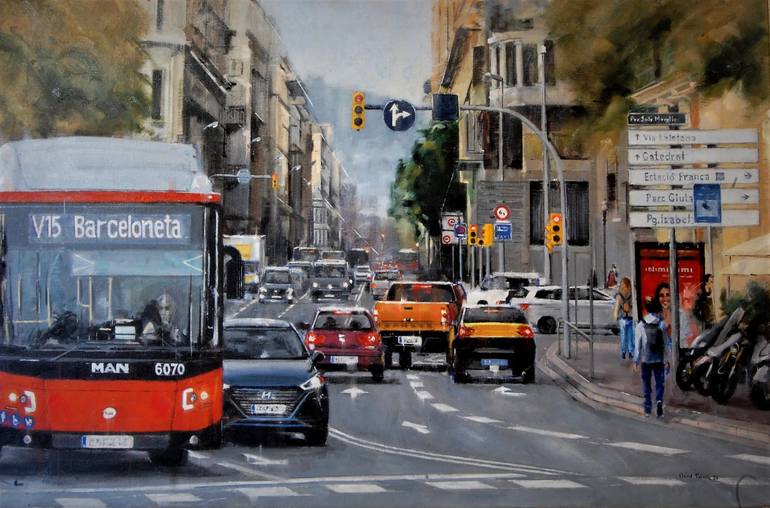 Original Fine Art Cities Paintings by David  Farrés Calvo