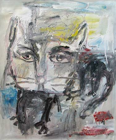 Original Abstract Expressionism Cats Paintings by Martinus Sumbaji