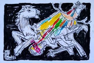 Original Abstract Expressionism Religious Drawings by Martinus Sumbaji