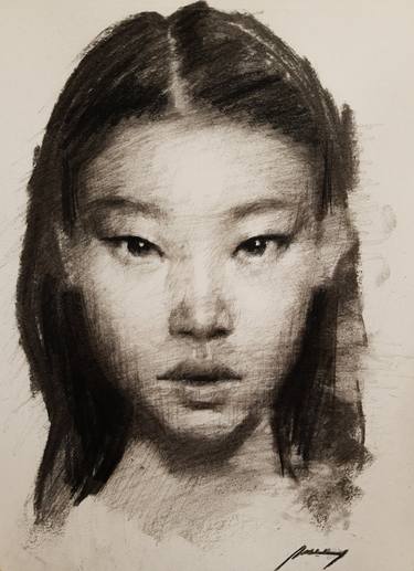 Original Impressionism Portrait Drawings by Guido Mauas