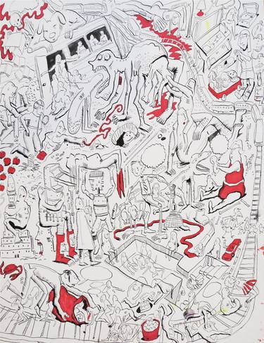 Original Expressionism Cities Drawing by Onur Tukel