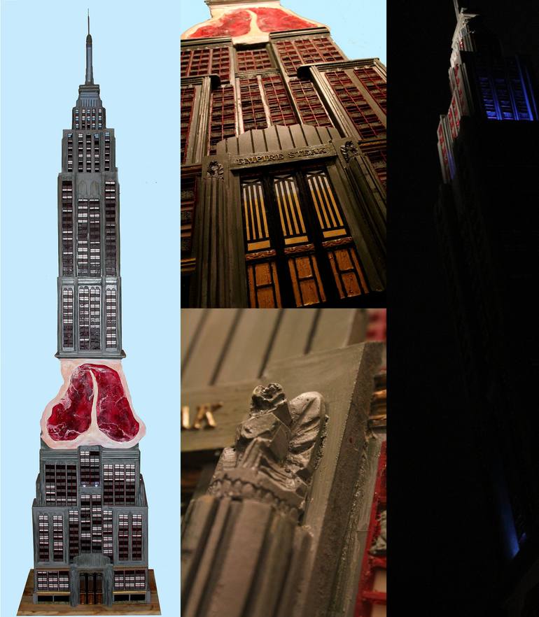 Original Art Deco Cities Sculpture by Ken Vrana