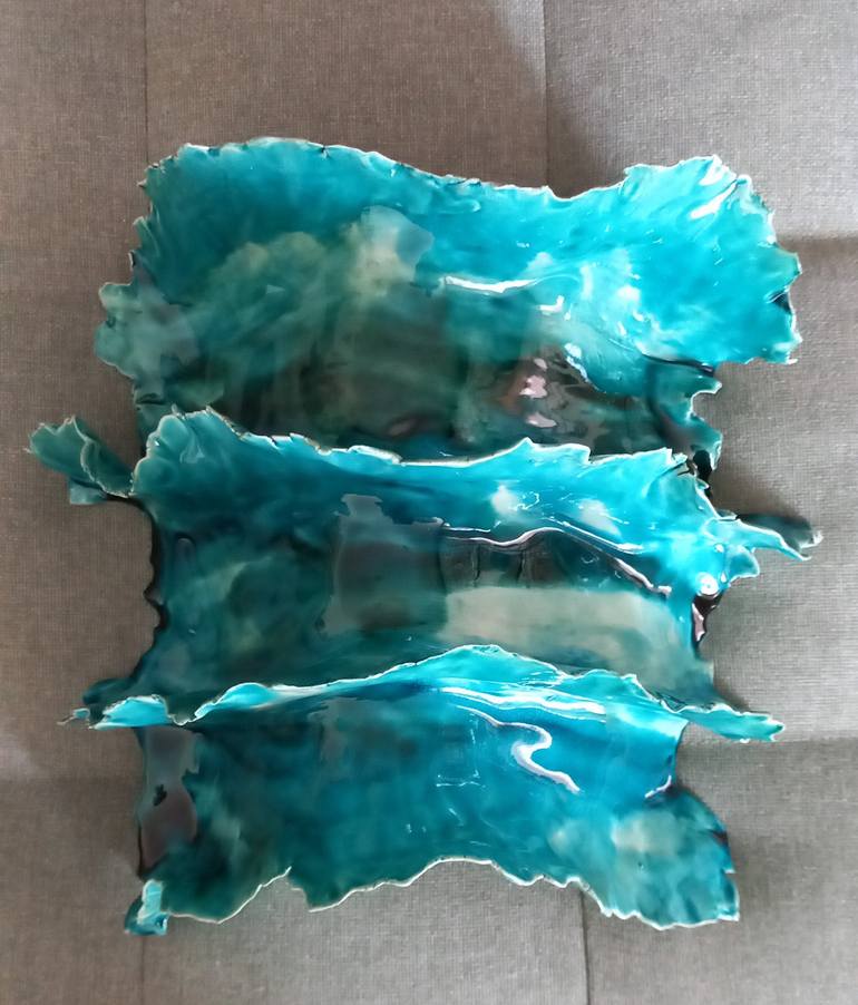 Original Abstract Seascape Sculpture by Alice Desert