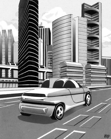 Original Illustration Automobile Drawing by Fabrice Gayot