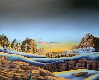 Original Surrealism Nature Painting by Adomas Storpirstis
