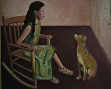 Original Folk Children Paintings by Cyril Harris