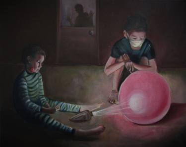 Original Folk Children Paintings by Cyril Harris