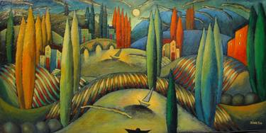 Original Expressionism Landscape Painting by Slava Tch