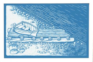Original Black & White Beach Printmaking by Marion-Lea Jamieson