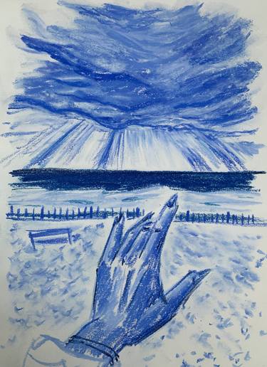 Original Expressionism Landscape Drawing by Monah Maucouvert