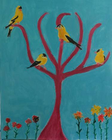 Original Expressionism Tree Paintings by Pam Malone
