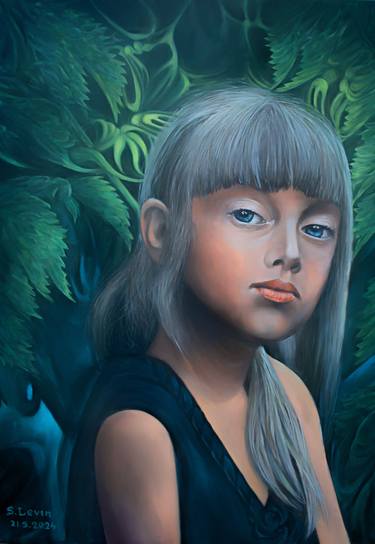 Original Realism Children Painting by Sergey Levin