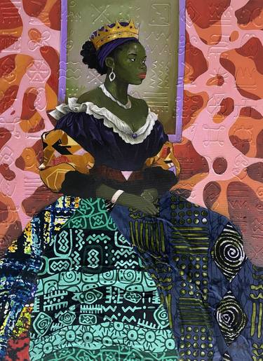 Original Figurative Patterns Paintings by Akanji Bolaji