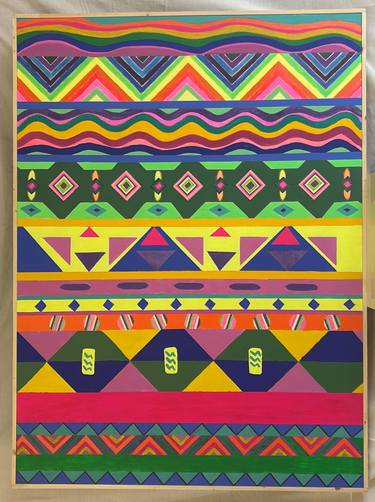 Original Abstract Geometric Painting by Manuel Pinazo