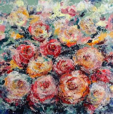 Original Abstract Floral Paintings by Inelouise Mourick