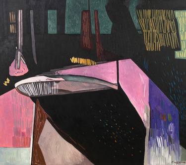Original Abstract Expressionism Architecture Paintings by Eugene Seagull