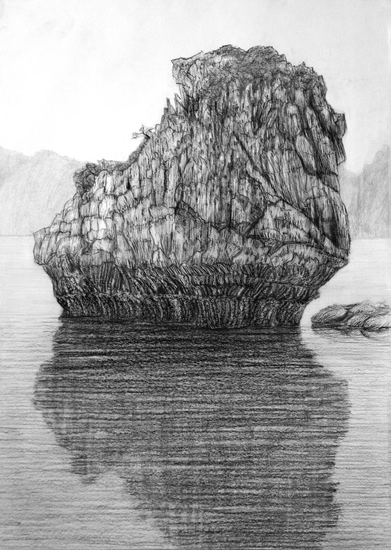 Halong Bay # 14 : The Half Drawing by Phong Trinh | Saatchi Art