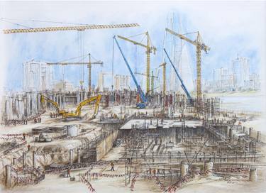 Original Illustration Architecture Drawings by Tejbir Singh