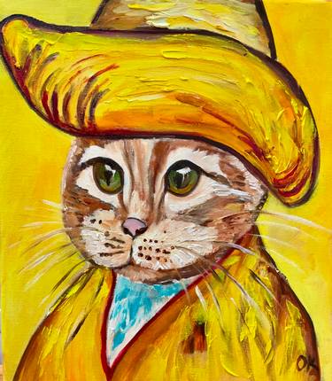 Original Art Deco Cats Painting by Olga Koval