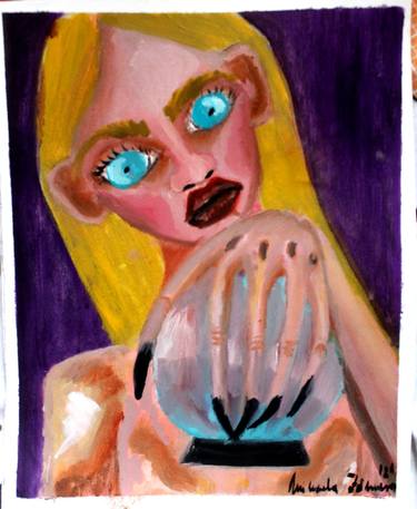 Original Conceptual Portrait Painting by Mihaela Zarnescu