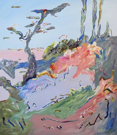 Original Abstract Landscape Painting by Jeanette Lafontine